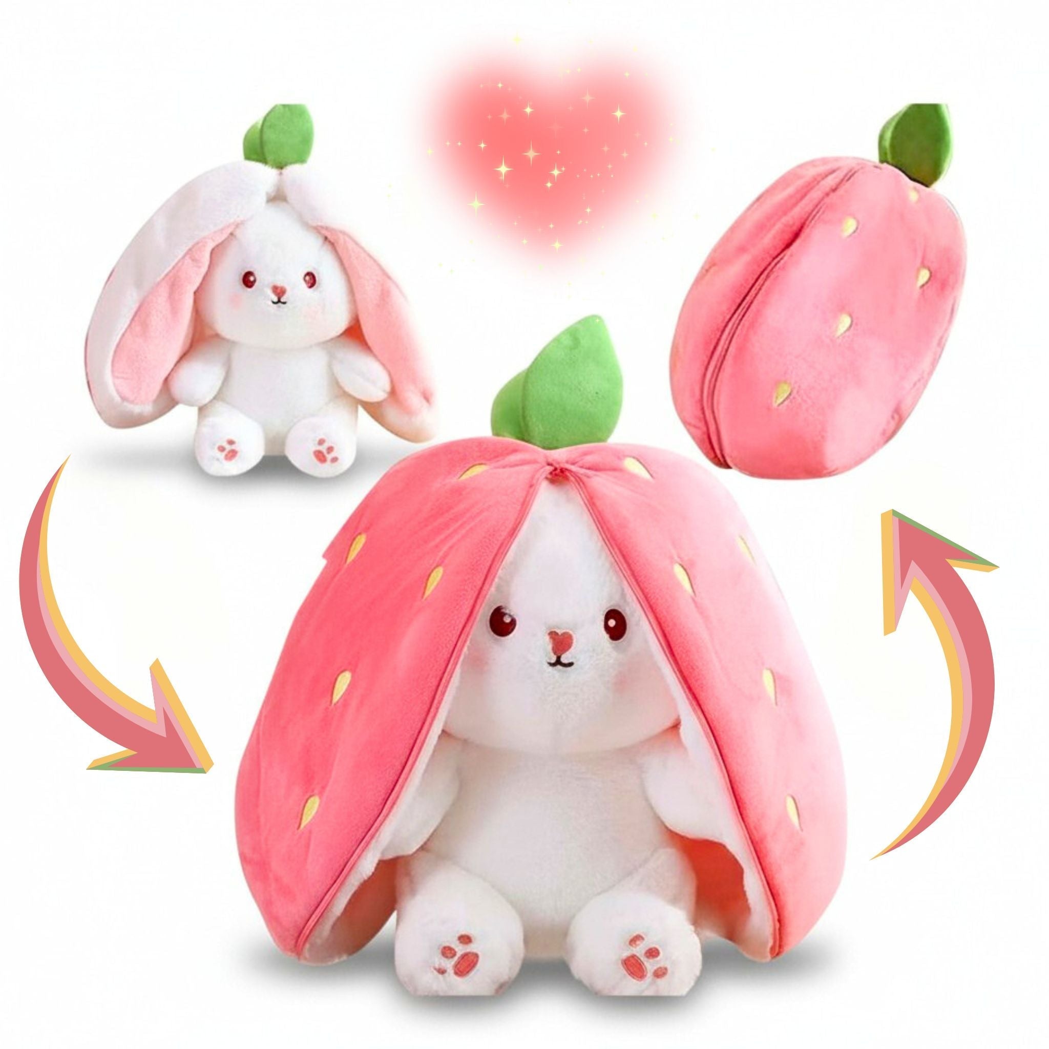 Bunny Plush with Strawberry or Carrot Design – Sweet Toy for Kids